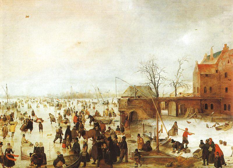 A Scene on the Ice near a Town, Hendrick Avercamp